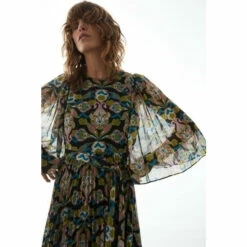 Warehouse Floral Pleated Belted Maxi Dress For Female -Warehouse Sales Store unnamed file 1005