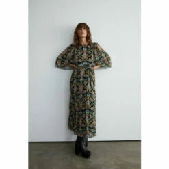 Warehouse Floral Pleated Belted Maxi Dress For Female -Warehouse Sales Store unnamed file 1006