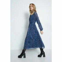 Warehouse Animal Relaxed Pleated Midi Dress For Female -Warehouse Sales Store unnamed file 101