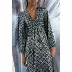 Warehouse Art Deco Glitter Tie Maxi Dress For Female