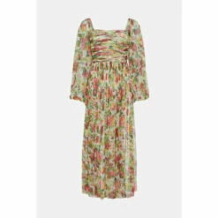 Warehouse Tulle Square Neck Midi Dress In Rose For Female -Warehouse Sales Store unnamed file 1023