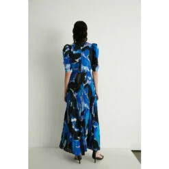 Warehouse Abstract V Neck Pleated Maxi Dress For Female -Warehouse Sales Store unnamed file 1033