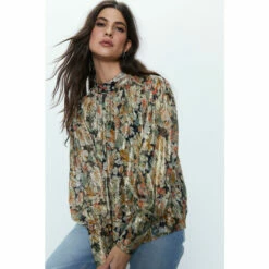 Warehouse Sparkle Floral Jacquard Blouse For Female -Warehouse Sales Store unnamed file 110