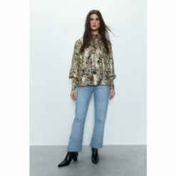 Warehouse Sparkle Floral Jacquard Blouse For Female -Warehouse Sales Store unnamed file 111