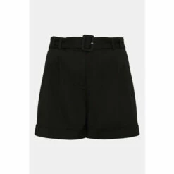 Warehouse Plus Size Compact Cotton Belted Shorts For Female -Warehouse Sales Store unnamed file 1135