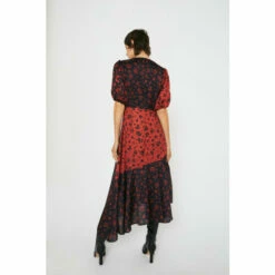 Warehouse Puff Sleeve Splice Midi Dress For Female -Warehouse Sales Store unnamed file 1144