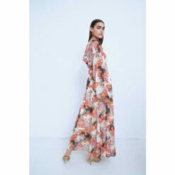 Warehouse Petite WH X The British Museum: The Charles Rennie Mackintosh Collection Chiffon Cowl Back Dress For Female -Warehouse Sales Store unnamed file 1148