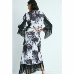 Warehouse WH X Kimberley Burrows Fringe Detail Midi Skirt For Female -Warehouse Sales Store unnamed file 1181