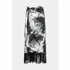Warehouse WH X Kimberley Burrows Fringe Detail Midi Skirt For Female -Warehouse Sales Store unnamed file 1182