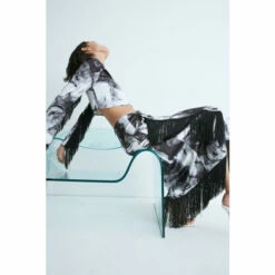 Warehouse WH X Kimberley Burrows Fringe Detail Midi Skirt For Female -Warehouse Sales Store unnamed file 1183