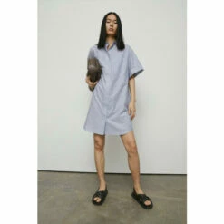 Warehouse Cotton Stripe Mini Shirt Dress For Female