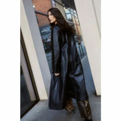 Warehouse Premium Real Leather Contrast Stitch Duster Coat For Female -Warehouse Sales Store unnamed file 122