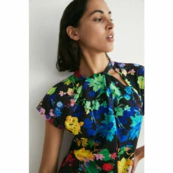 Warehouse Floral Twist Neck Jersey Crepe Midi Dress For Female -Warehouse Sales Store unnamed file 1238