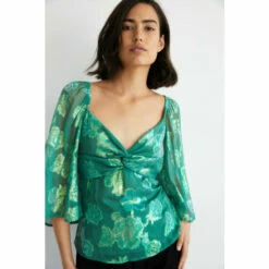 Warehouse Sparkle Jacquard Twist Top For Female -Warehouse Sales Store unnamed file 1253