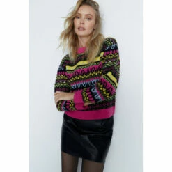 Warehouse Fairisle Jacquard Knit Jumper For Female -Warehouse Sales Store unnamed file 1257