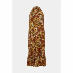 Warehouse Linen Mix Printed Halter Neck Midi Dress For Female -Warehouse Sales Store unnamed file 1261