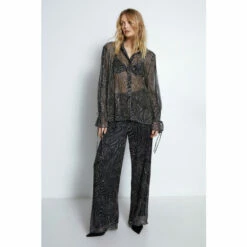 Warehouse Metallic Plisse Animal Trouser Co-ord For Female -Warehouse Sales Store unnamed file 1268
