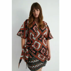 Warehouse Plus Size Wrap Ruched Mini Dress For Female -Warehouse Sales Store unnamed file 1274