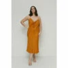 Warehouse Plus Size Jacquard Ruched Midi Slip Dress For Female