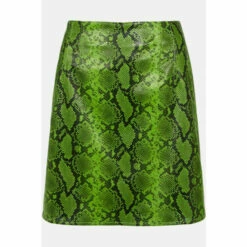 Warehouse Faux Leather High Waisted Snake Mini Skirt For Female -Warehouse Sales Store unnamed file 1283
