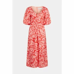 Warehouse Petite Satin Puff Sleeve Midi Dress In Floral For Female -Warehouse Sales Store unnamed file 1294