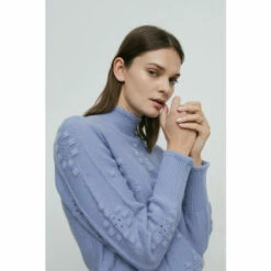 Warehouse High Neck Bobble Knit Jumper For Female