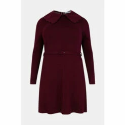 Warehouse Plus Scallop Collar Ponte Mini Dress For Female -Warehouse Sales Store unnamed file 1311