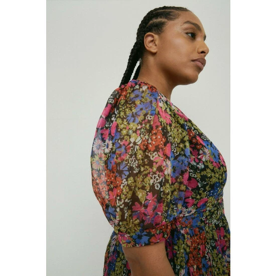 Warehouse Plus Size Belted Pleated Short Sleeve Mini Dress For Female 4 Warehouse Plus Size Belted Pleated Short Sleeve Mini Dress For Female - Image 2