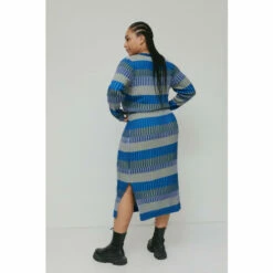 Warehouse Plus Size Colour Block Plated Rib Knit Cardigan For Female -Warehouse Sales Store unnamed file 1321