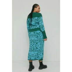 Warehouse Plus Size Wave Floral Jacquard Knit Skirt For Female -Warehouse Sales Store unnamed file 1334