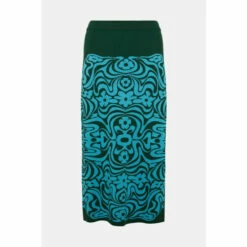 Warehouse Plus Size Wave Floral Jacquard Knit Skirt For Female -Warehouse Sales Store unnamed file 1335