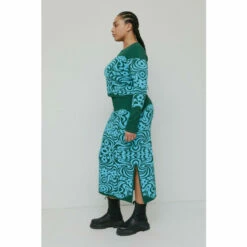 Warehouse Plus Size Wave Floral Jacquard Knit Skirt For Female -Warehouse Sales Store unnamed file 1336