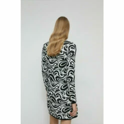 Warehouse Petite Premium Knit Swirl Jacquard Mini Dress For Female -Warehouse Sales Store unnamed file 1361