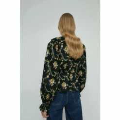 Warehouse Floral Ruffle Detail Lace Up Cotton Blouse For Female -Warehouse Sales Store unnamed file 1366