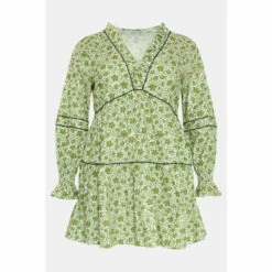 Warehouse Plus Size Floral Piping Detail Mini Dress For Female 10 Warehouse Plus Size Floral Piping Detail Mini Dress For Female -Warehouse Sales Store unnamed file 1389