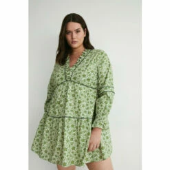 Warehouse Plus Size Floral Piping Detail Mini Dress For Female 11 Warehouse Plus Size Floral Piping Detail Mini Dress For Female -Warehouse Sales Store unnamed file 1390