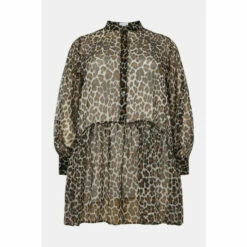 Warehouse Plus Size Tiered Smock Mini Dress In Animal For Female -Warehouse Sales Store unnamed file 1443