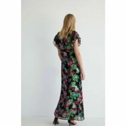 Warehouse Sparkle Floral Jacquard V Neck Midi Dress For Female -Warehouse Sales Store unnamed file 1452