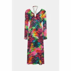 Warehouse WH X Kimberley Burrows Burrows Printed Satin Maxi Dress For Female -Warehouse Sales Store unnamed file 1465