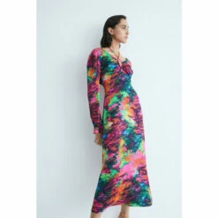 Warehouse WH X Kimberley Burrows Burrows Printed Satin Maxi Dress For Female -Warehouse Sales Store unnamed file 1467