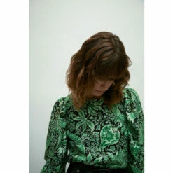 Warehouse WH X William Morris Society Floral Burnout Puff Sleeve Top For Female -Warehouse Sales Store unnamed file 1472