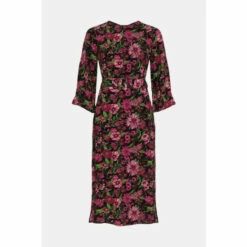 Warehouse Floral Belted Midi Dress For Female -Warehouse Sales Store unnamed file 1478