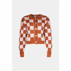 Warehouse Checkerboard Cardigan For Female -Warehouse Sales Store unnamed file 1483