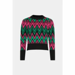 Warehouse Zig Zag Jacquard Knit Jumper For Female -Warehouse Sales Store unnamed file 1491