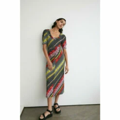 Warehouse Floral Placement Frill Neck Midi Dress For Female -Warehouse Sales Store unnamed file 1503