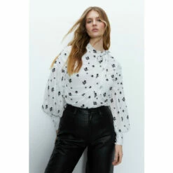 Warehouse Embroidered Dobby Ruched Top For Female -Warehouse Sales Store unnamed file 151