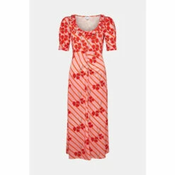 Warehouse WH X Petite Rose England Floral Stripe Print Midi Dress For Female -Warehouse Sales Store unnamed file 1517
