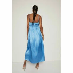 Warehouse Satin Embroidery Tie Side Midi Slip Dress For Female -Warehouse Sales Store unnamed file 1521