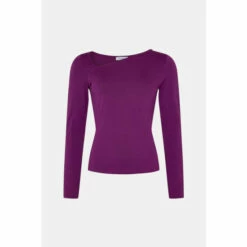 Warehouse Asymmetric Neck Long Sleeve Top For Female -Warehouse Sales Store unnamed file 1527