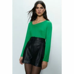 Warehouse Asymmetric Neck Long Sleeve Top For Female -Warehouse Sales Store unnamed file 1532